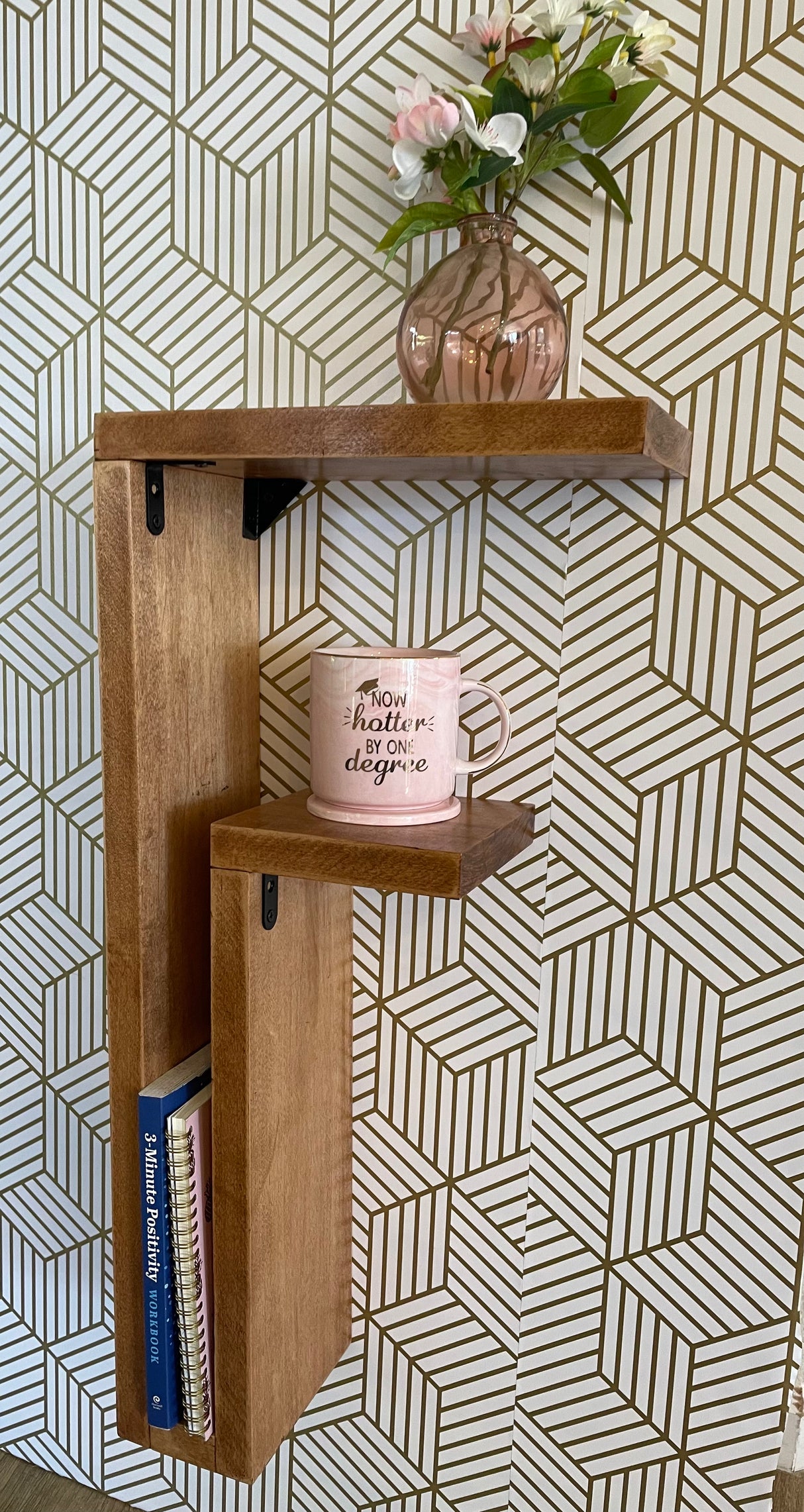 Maple Floating "F" Nightstand