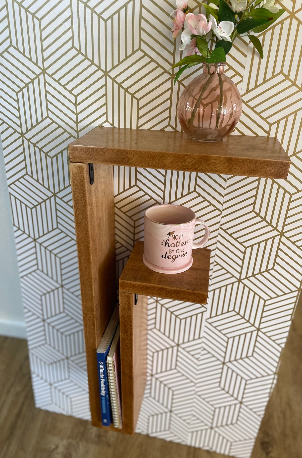 Maple Floating "F" Nightstand