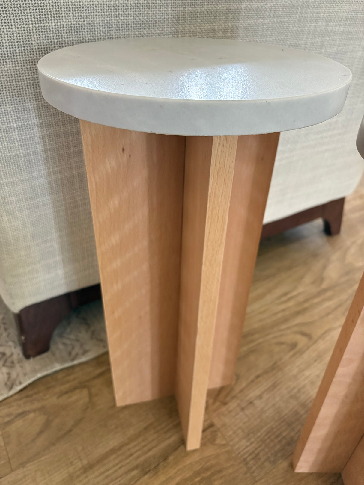 Marble End Tables - Beech Wood