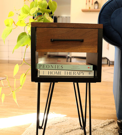 Industrial Walnut Nightstands