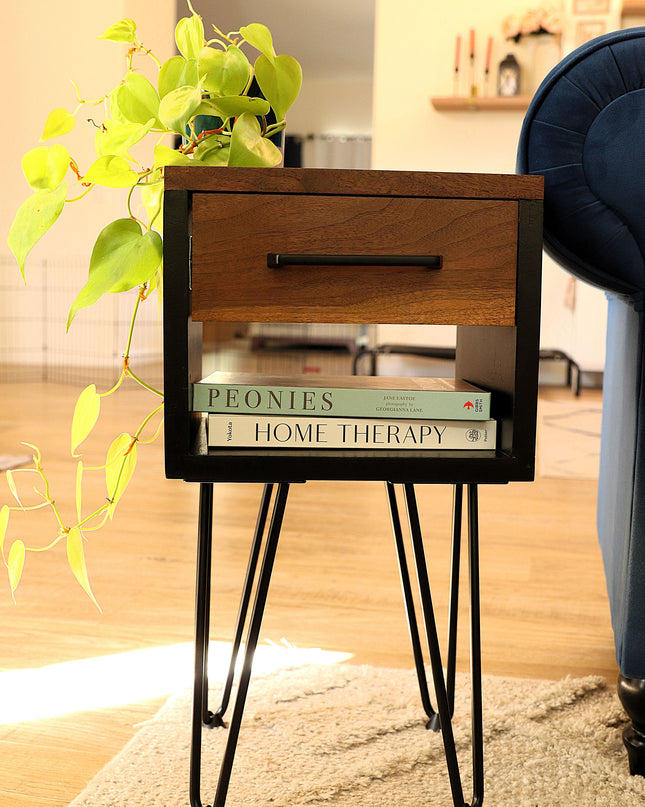 Industrial Walnut Nightstands