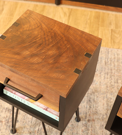 Industrial Walnut Nightstands