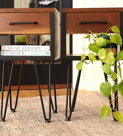 Industrial Walnut Nightstands