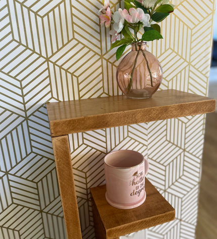 Maple Floating "F" Nightstand