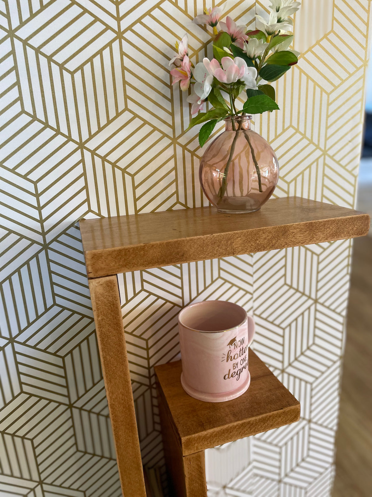 Maple Floating "F" Nightstand
