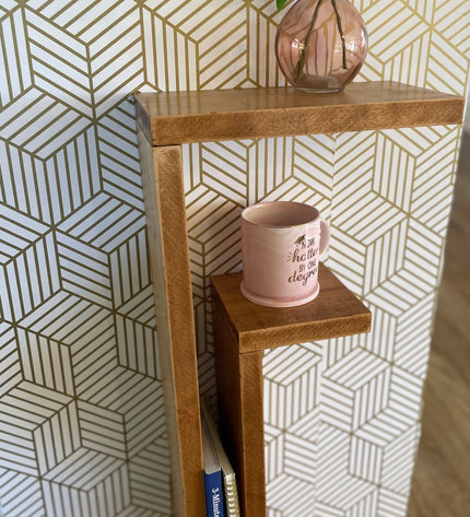 Maple Floating "F" Nightstand