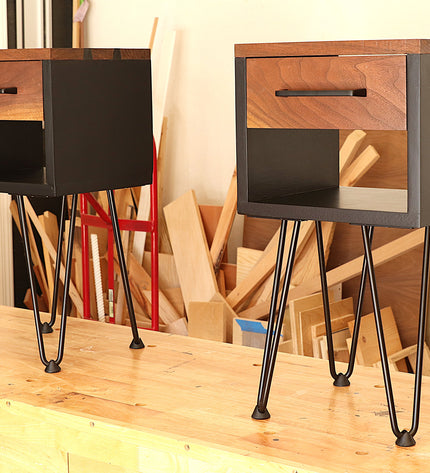 Industrial Walnut Nightstands