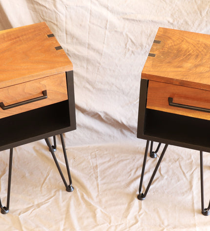 Industrial Walnut Nightstands