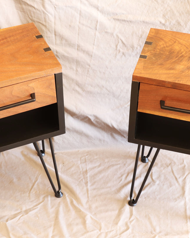 Industrial Walnut Nightstands