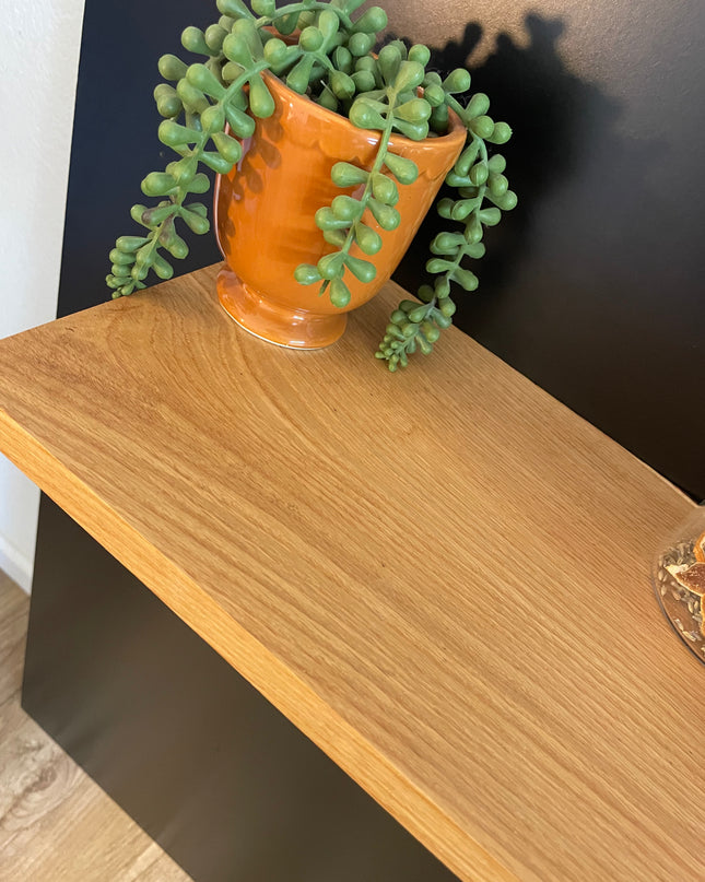 White Oak Shelf with Sunburst Brackets
