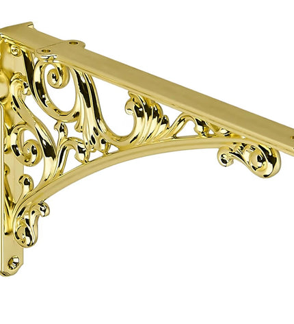 Live Edge Oak Bar Shelf with Brass Tipping Rail