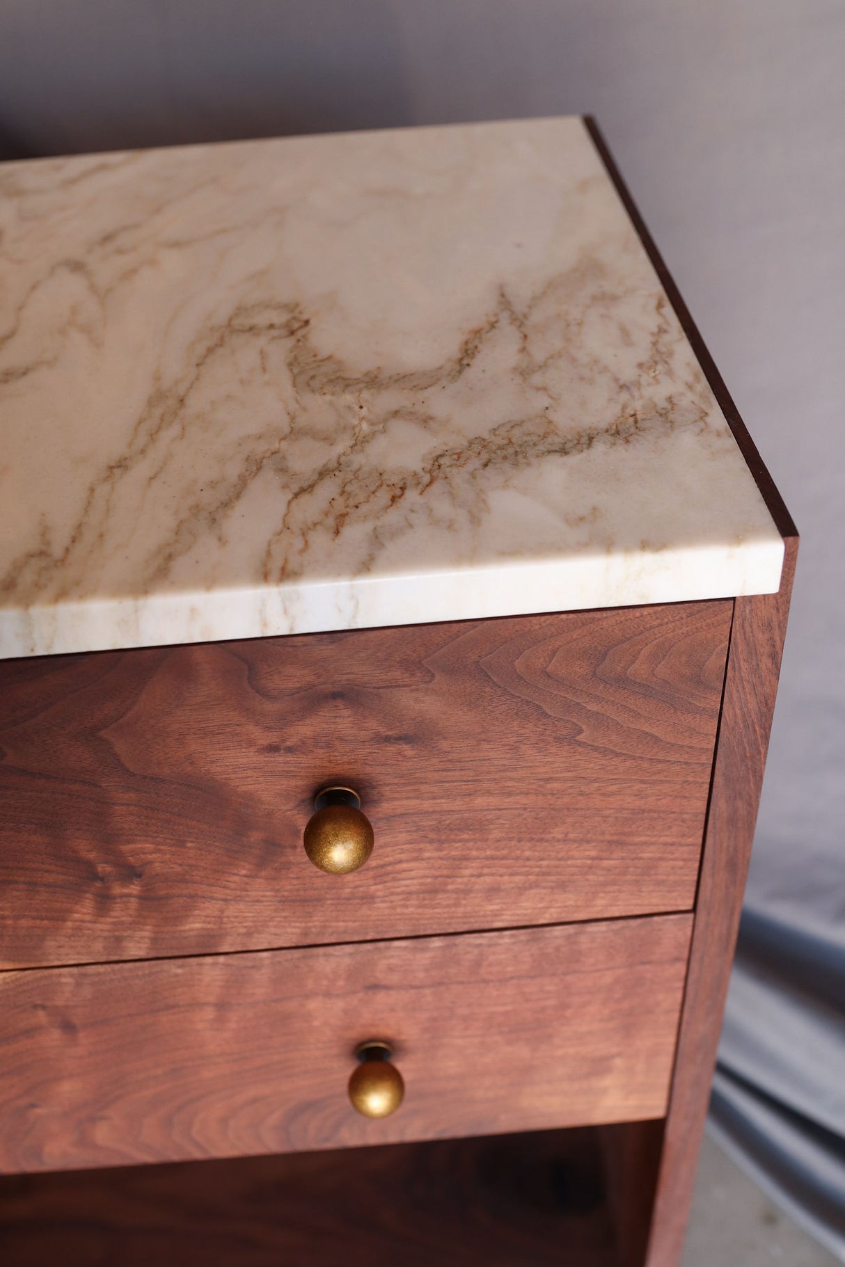The Sarah - Walnut & Marble Nightstands