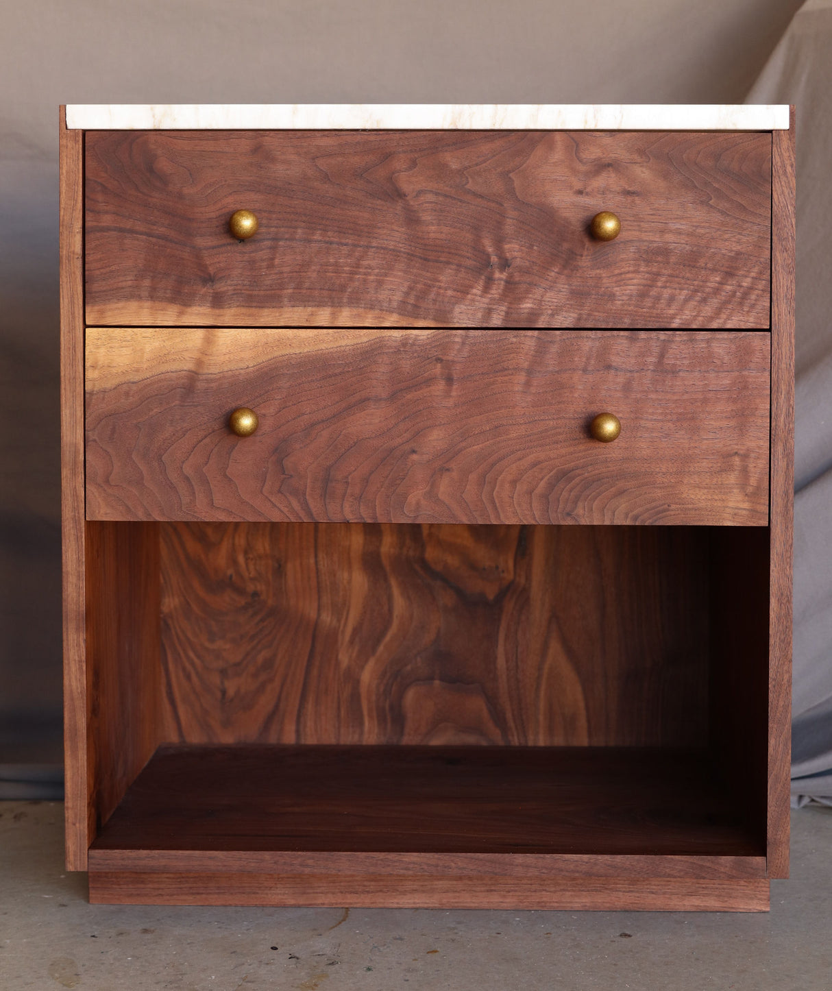 The Sarah - Walnut & Marble Nightstands