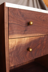 The Sarah - Walnut & Marble Nightstands