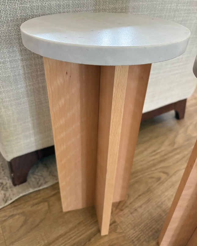 Marble End Tables - Beech Wood
