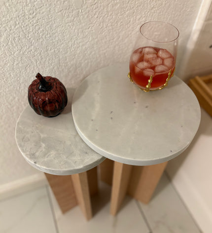 Marble End Tables - Beech Wood