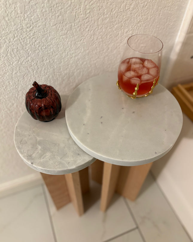 Marble End Tables - Beech Wood