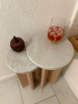 Marble End Tables - Beech Wood