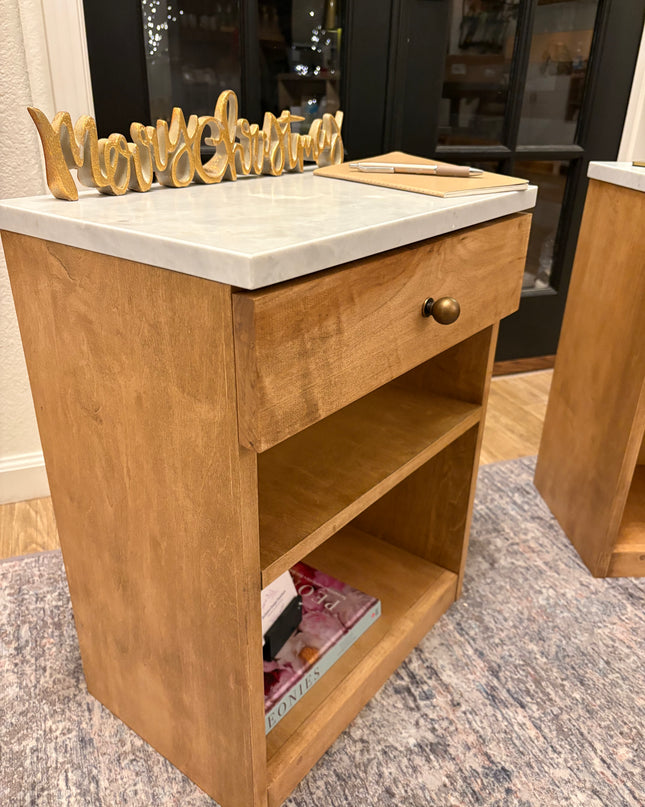 Maple & Marble Nightstand Set