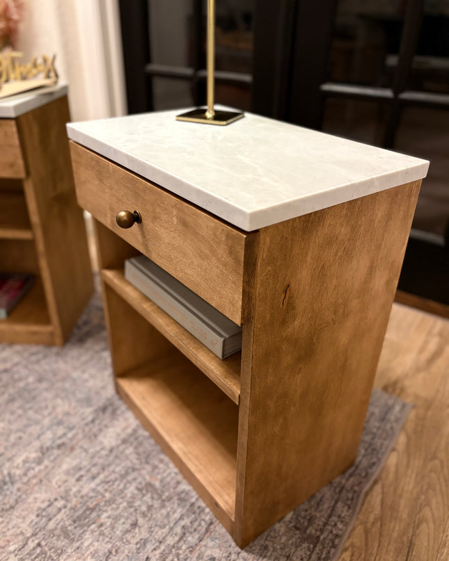 Maple & Marble Nightstand Set