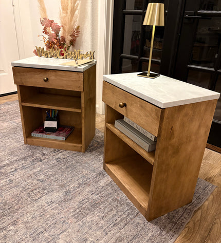 Maple & Marble Nightstand Set
