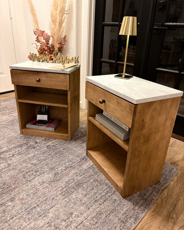 Maple & Marble Nightstand Set