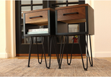 Industrial Walnut Nightstands