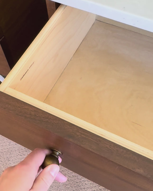 Marble and Walnut Nightstand Set